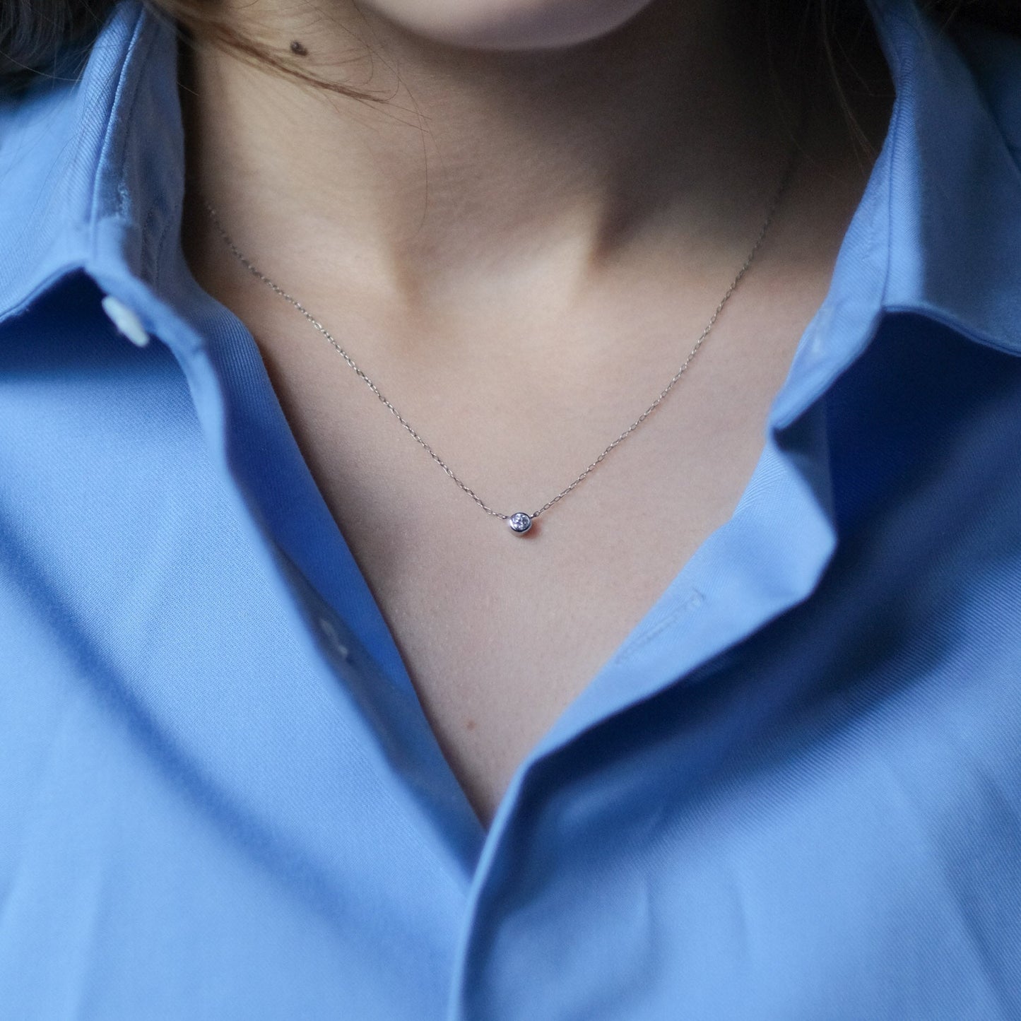0.1ct 1Point Diamond Necklace - aucentic