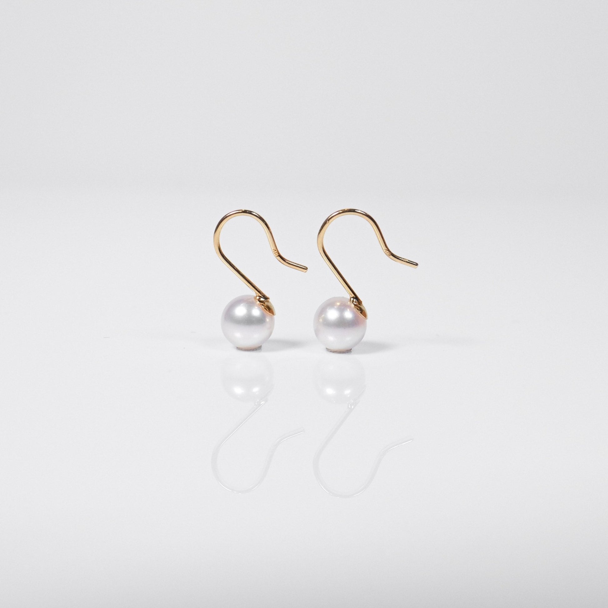 18K Akoya Pearl Drop Earrings - aucentic