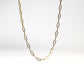 18K Hollow Paperclip Necklace - aucentic