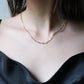 18K Hollow Paperclip Necklace - aucentic