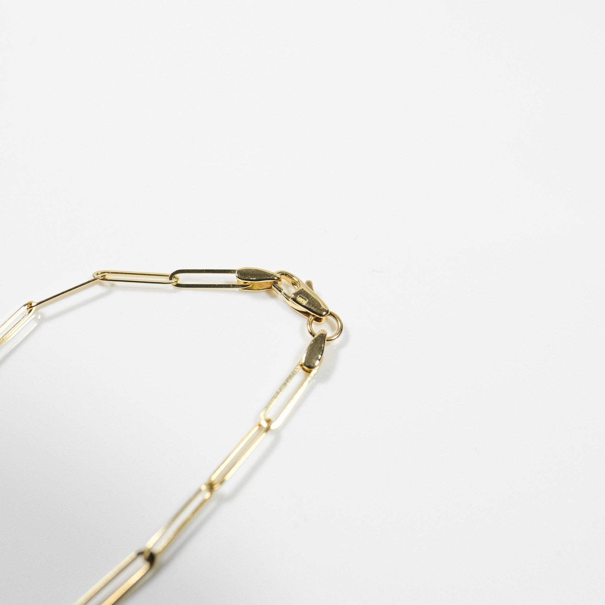18K Paperclip Necklace - aucentic